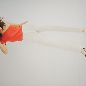 J. Crew Womens Ivory Garment Dyed High-waisted Cargo Pant Size 26T EUC